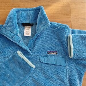 Patagonia Women’s Retool Snap T Fleece Blue Pullover Sweatshirt Medium Copy
